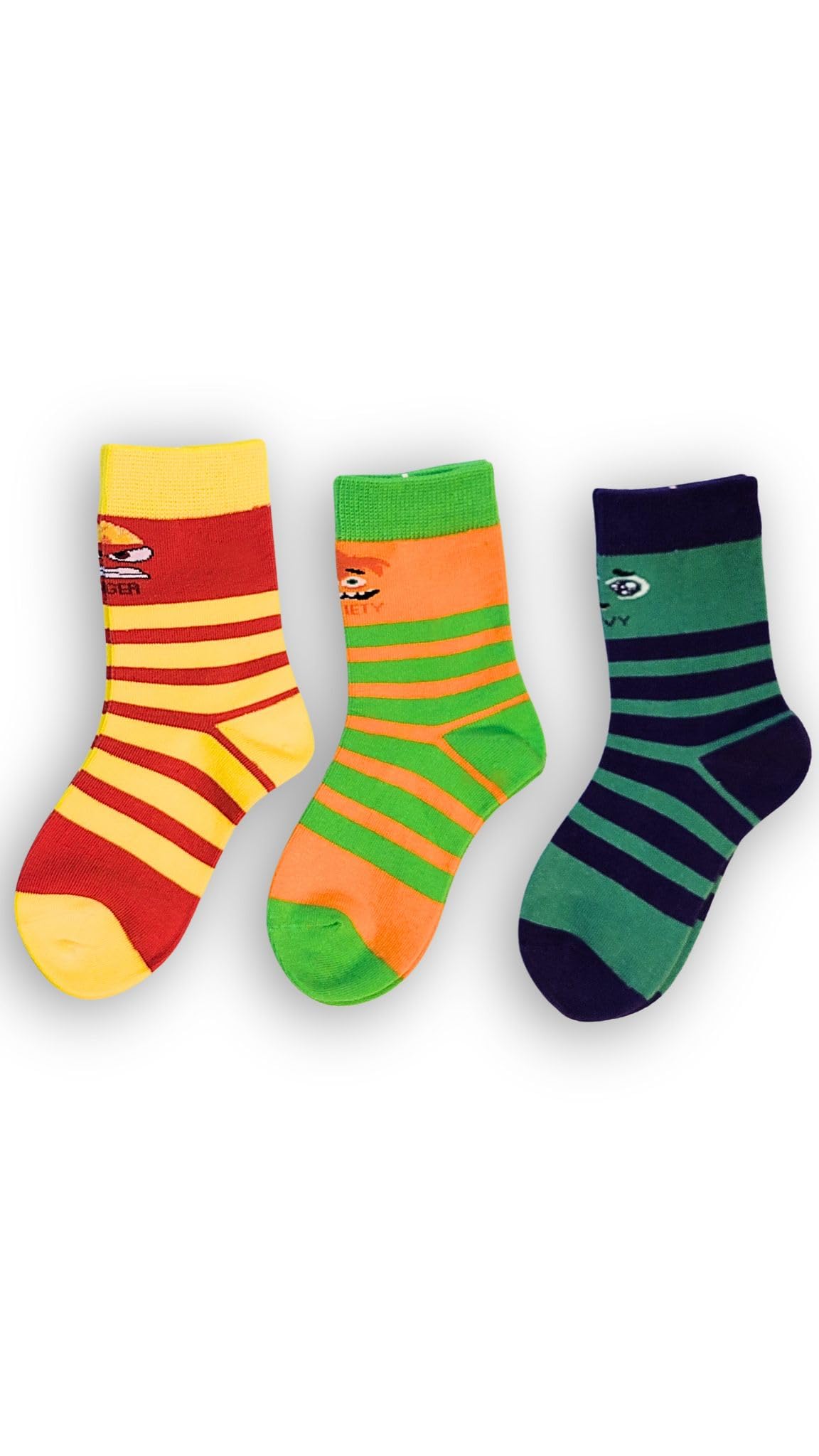 Bucket 'Ed Emotions socks - Inside Out Inspired Socks for Kids - 6 Vibrant Character Designs, Ages 4-7, Shoe Size 11-2