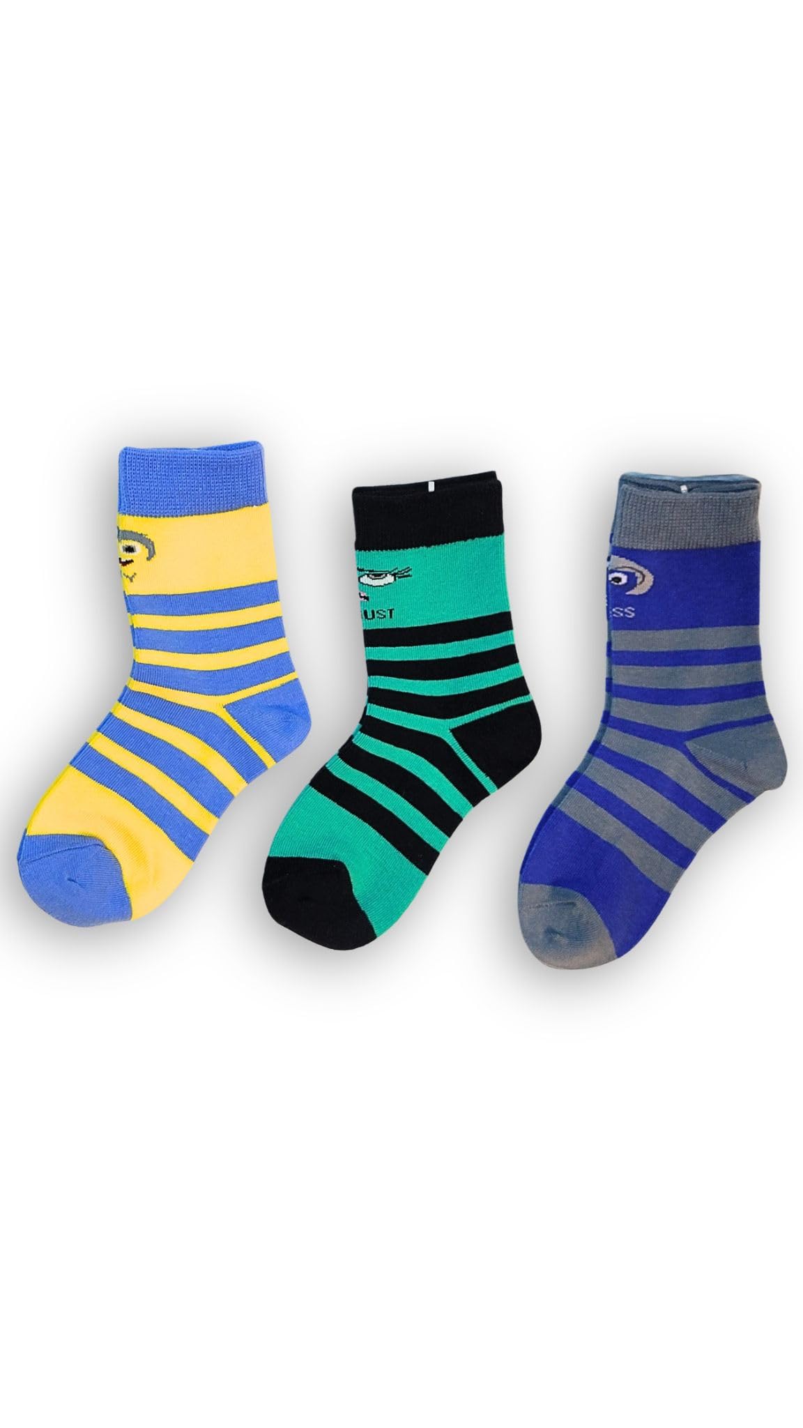 Bucket 'Ed Emotions socks - Inside Out Inspired Socks for Kids - 6 Vibrant Character Designs, Ages 4-7, Shoe Size 11-2