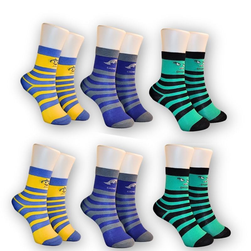 Bucket 'Ed Emotions socks - Inside Out Inspired Socks for Kids - 6 Vibrant Character Designs, Ages 4-7, Shoe Size 11-2