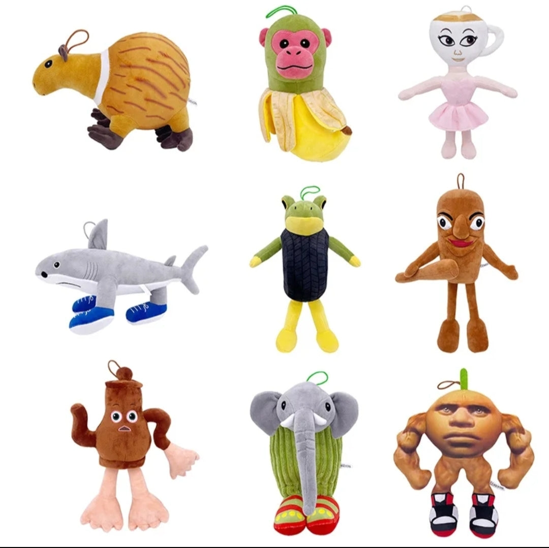 Italian Brainrot Viral-Inspired Collectible Plush Figures by Bucket 'Ed for Ages 14+, Soft & Absurd Display Characters