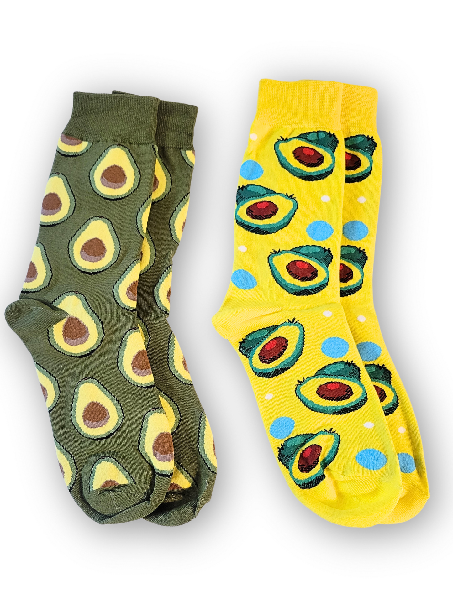 Avocado Cotton Socks for Men & Women by Bucket 'Ed - Fun Gift Idea, Unisex Design - Available in 1-,2-, OR 3-PACK
