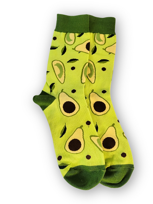 Avocado Cotton Socks for Men & Women by Bucket 'Ed - Fun Gift Idea, Unisex Design - Available in 1-,2-, OR 3-PACK